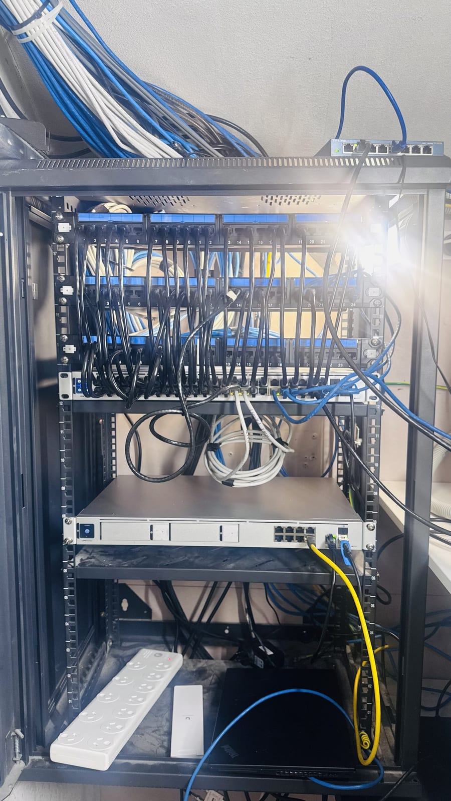 Untangling a Small Office Network Cabinet in Merrimac